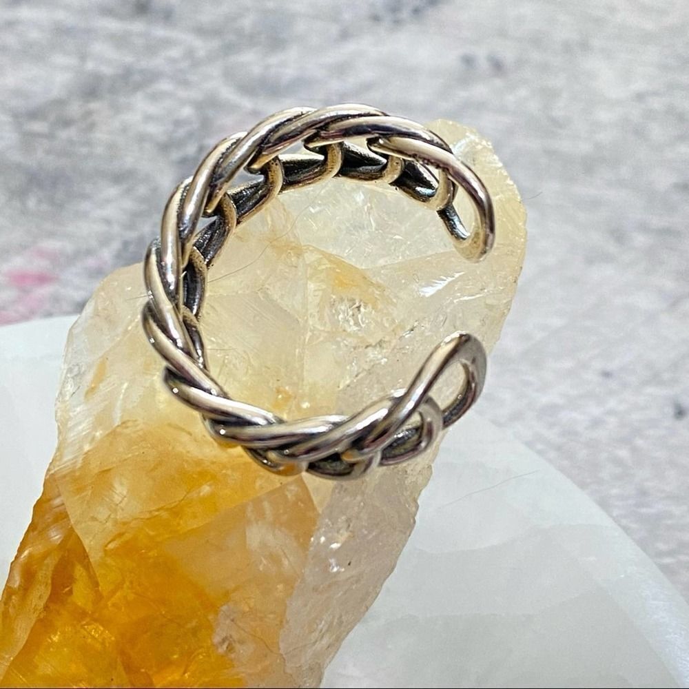 Sterling Silver Adjustable Chain Link Ring - Picture 5 of 6